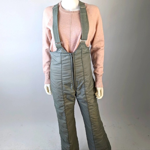 Vintage Pants - Vintage 80's Turtle Bay Grey Ski/Snowboarding Overalls - M